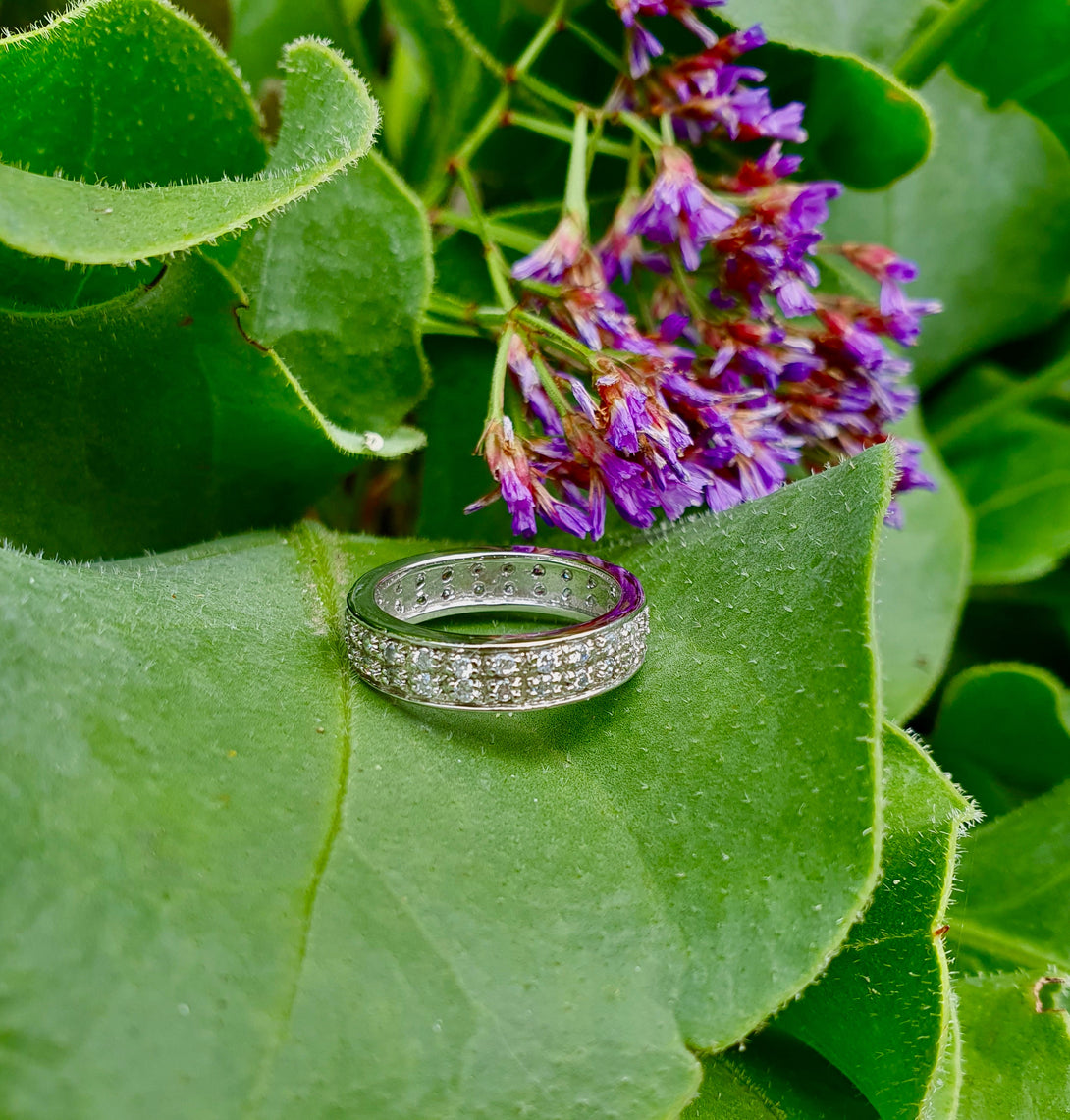 Full Eternity Ring, Pave, Sterling Silver