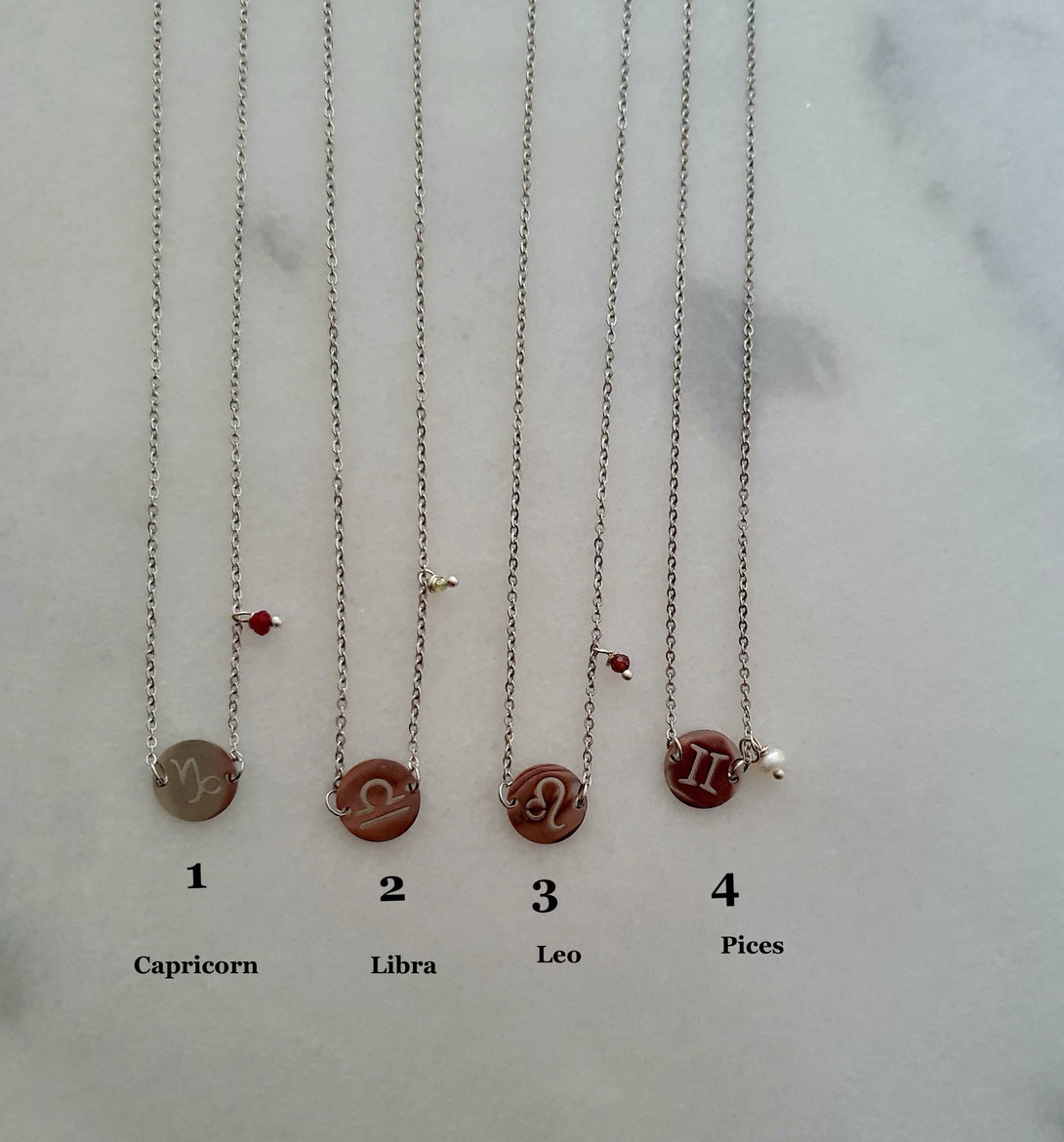 Zodiac Necklace With Gemstone, Birthstone Jewellery