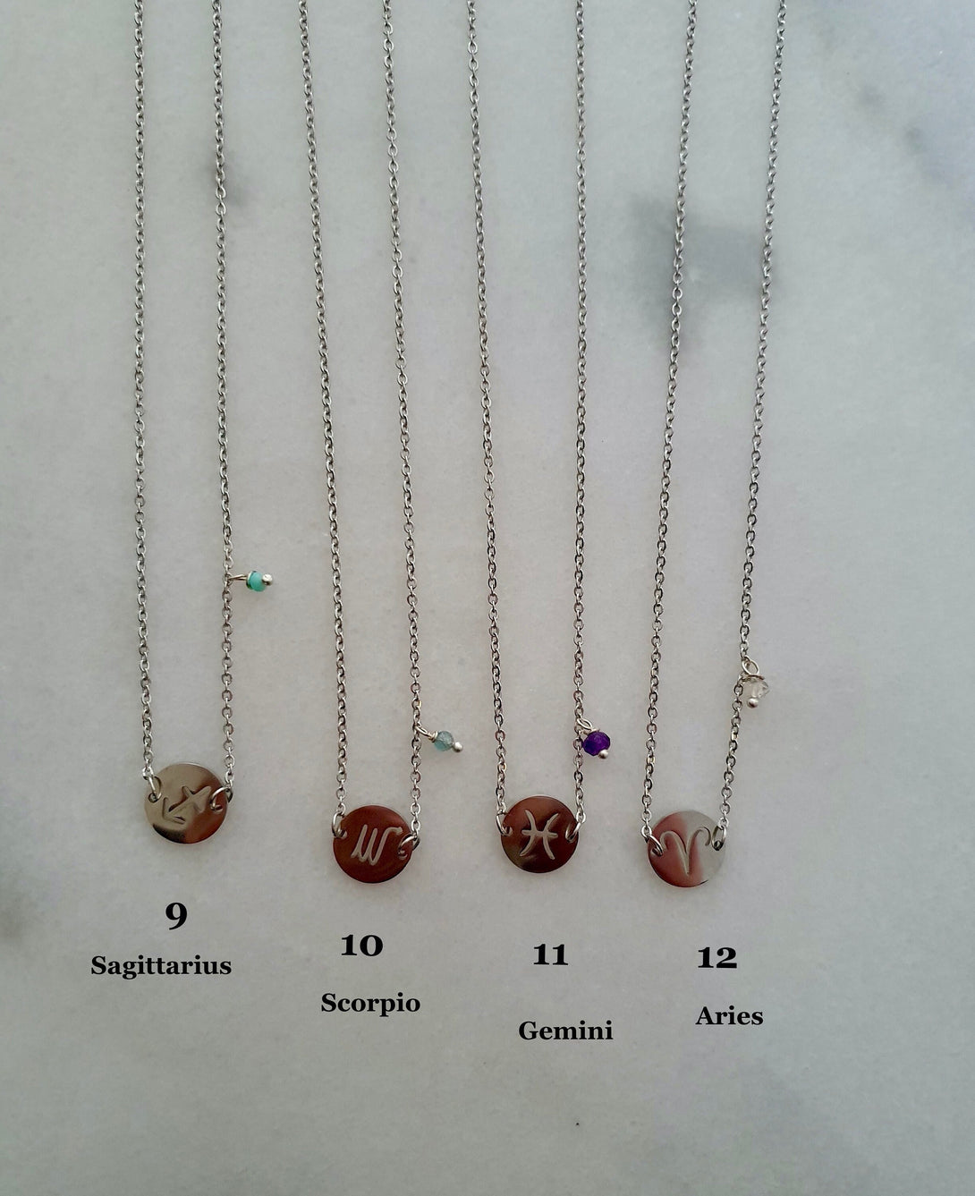 Zodiac Necklace With Gemstone, Birthstone Jewellery