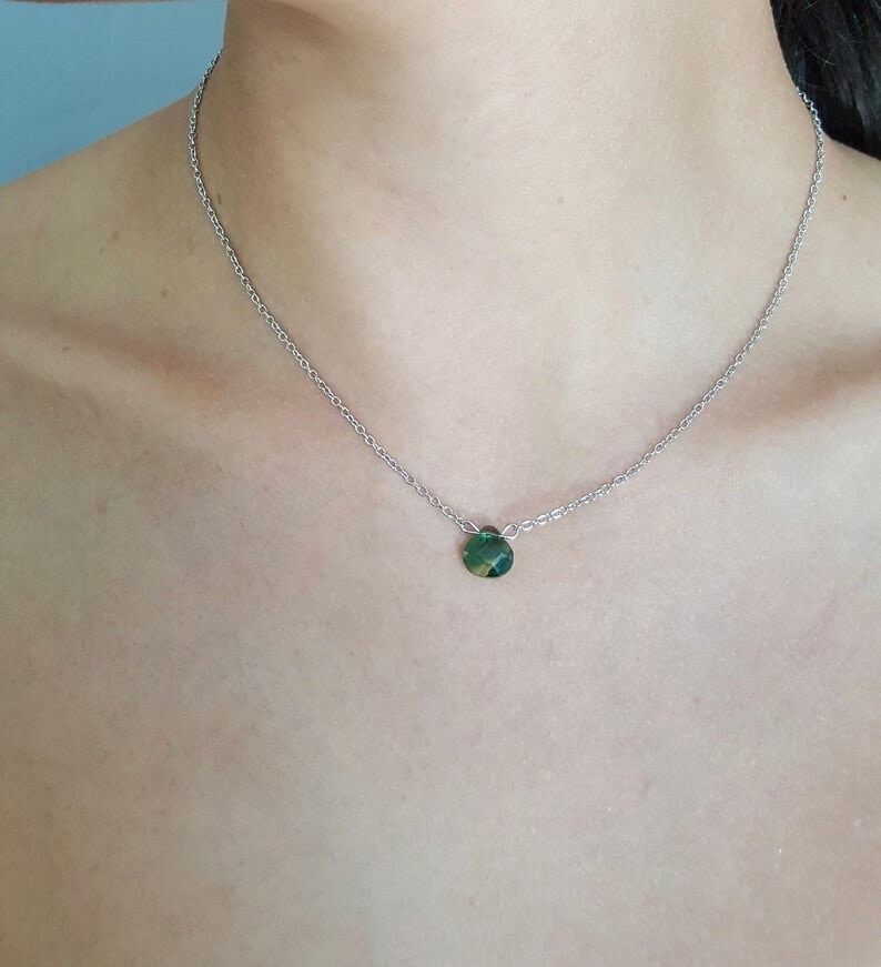 Minimalist Gemstone Necklace, Handmade Healing Birthstone Jewellery