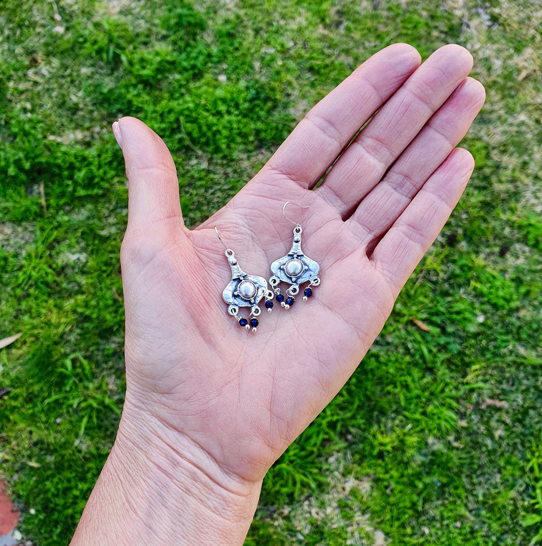 Sapphire Chandelier Earrings, September Birthstone Jewellery