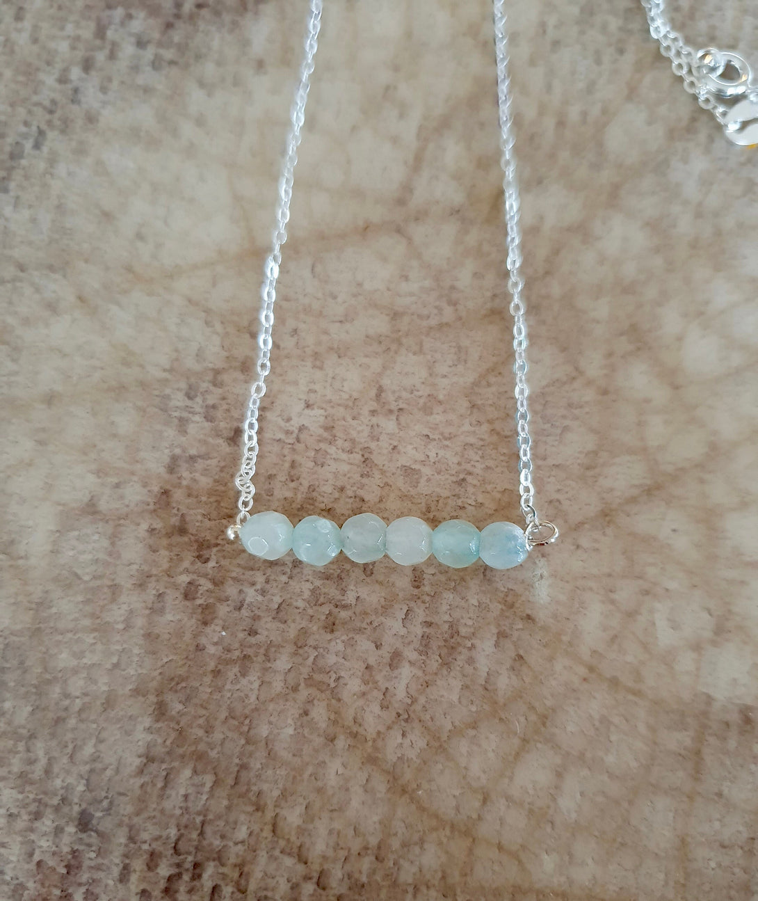 Aquamarine Choker Necklace In Sterling Silver, March Birthstone Jewellery