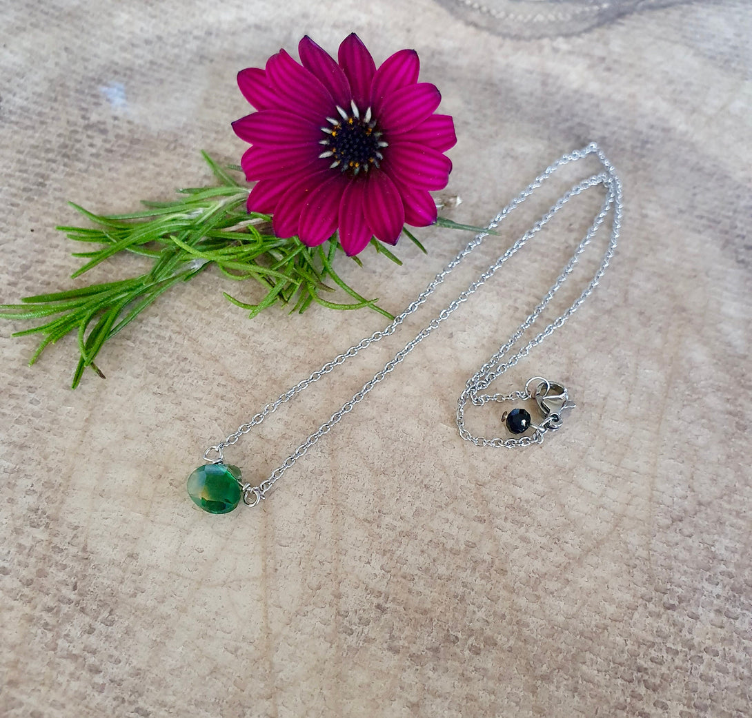 Minimalist Gemstone Necklace, Handmade Healing Birthstone Jewellery