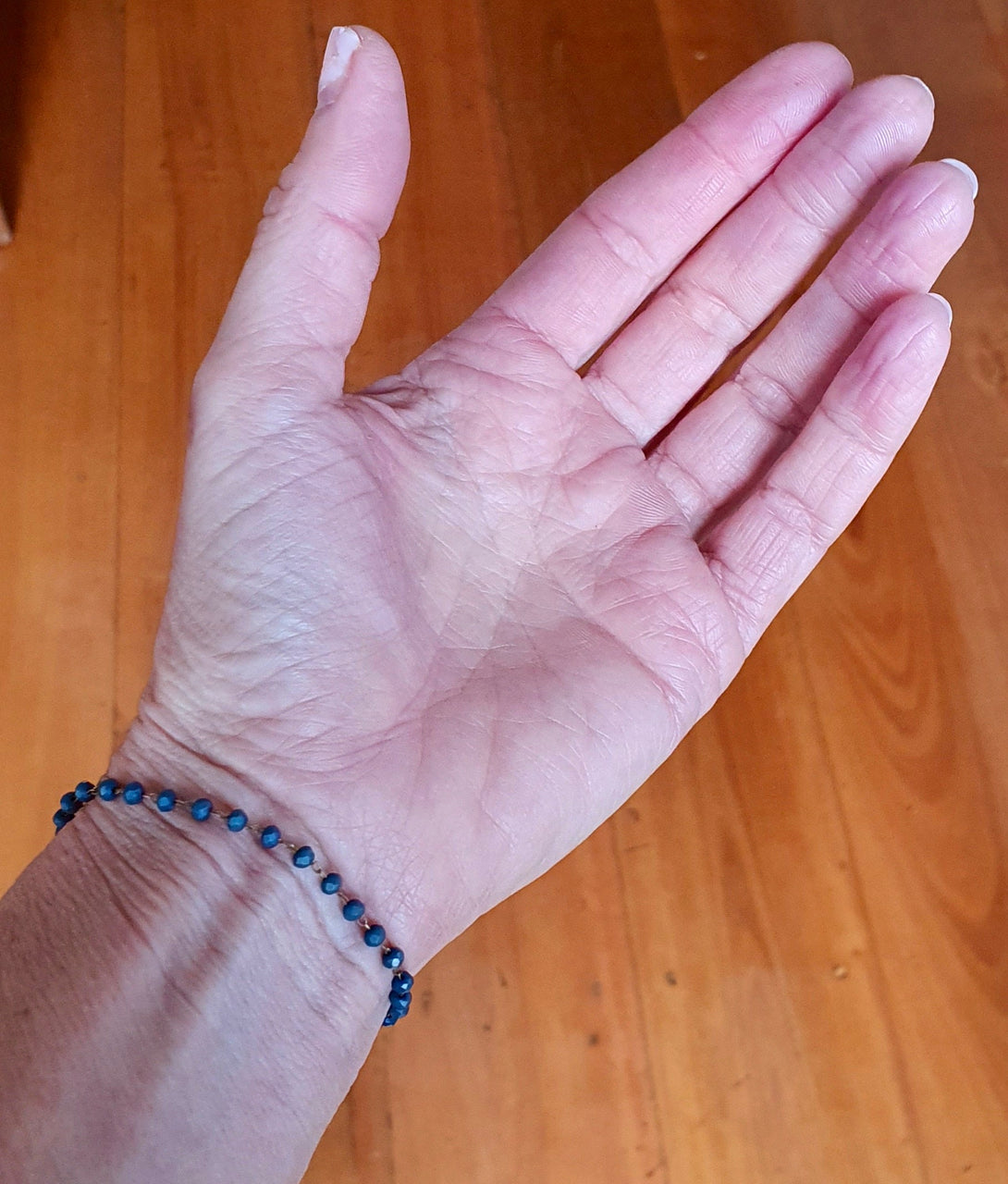 Delicate And Dainty Sapphire Bead Bracelet, September Birthstone Jewellery