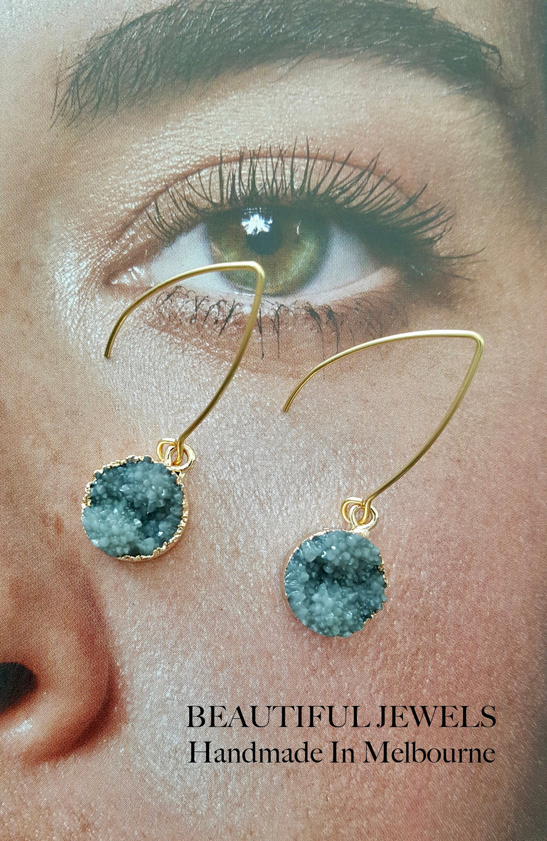 Druzy Quartz And Resin Earrings, Gemstones That Heal