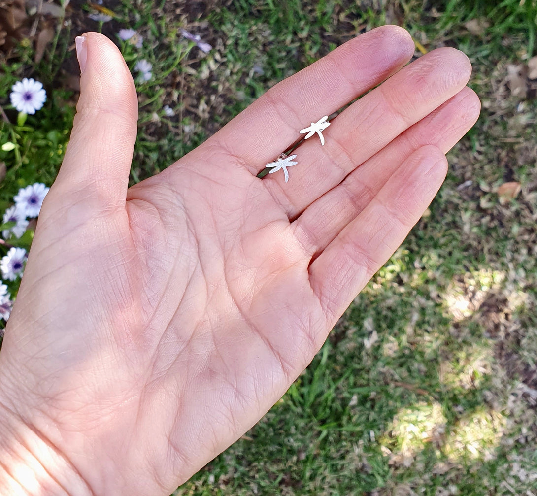 Dainty Dragonfly Stud Earrings In Surgical Steel, Symbolic, New Beginnings Gifts