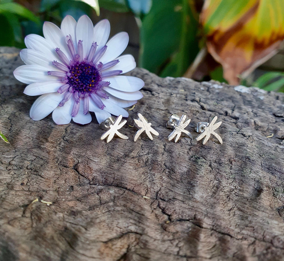 Dainty Dragonfly Stud Earrings In Surgical Steel, Symbolic, New Beginnings Gifts