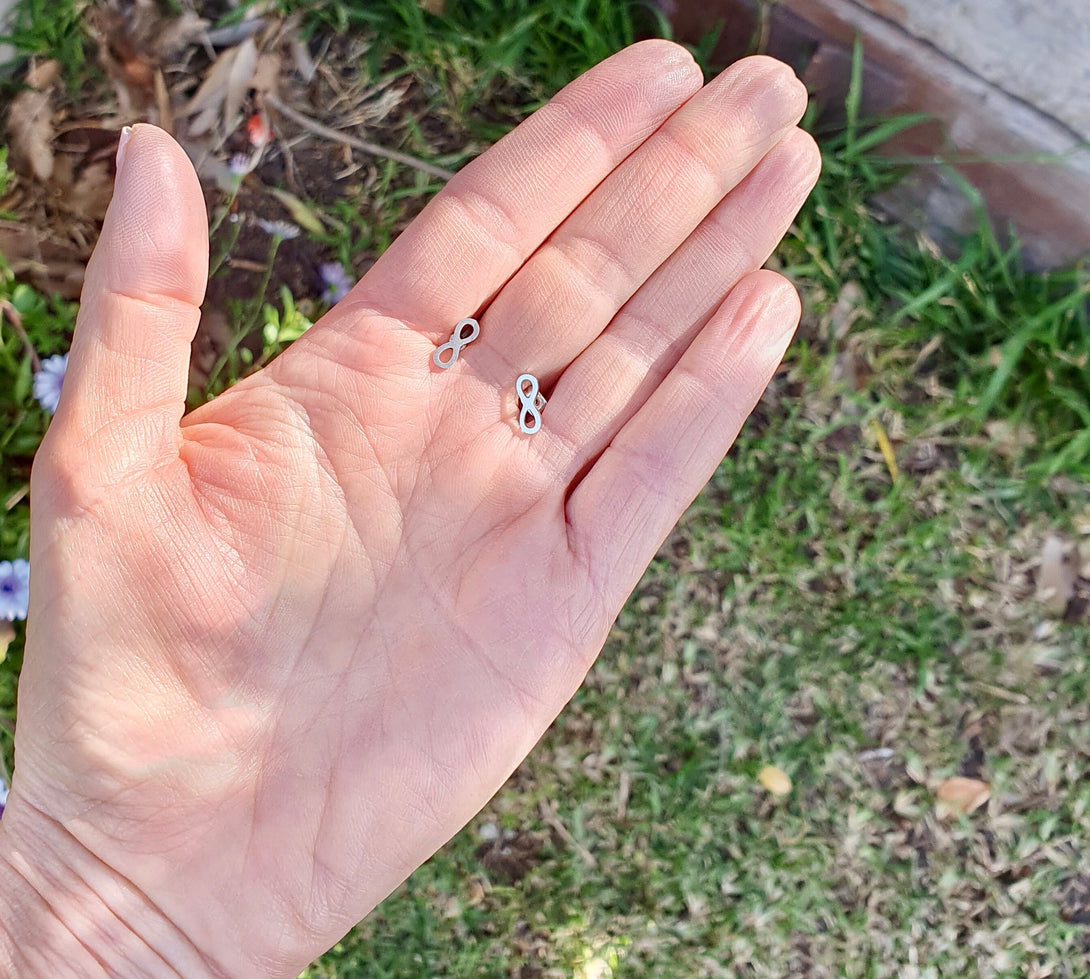 Silver Infinity Stud Earrings