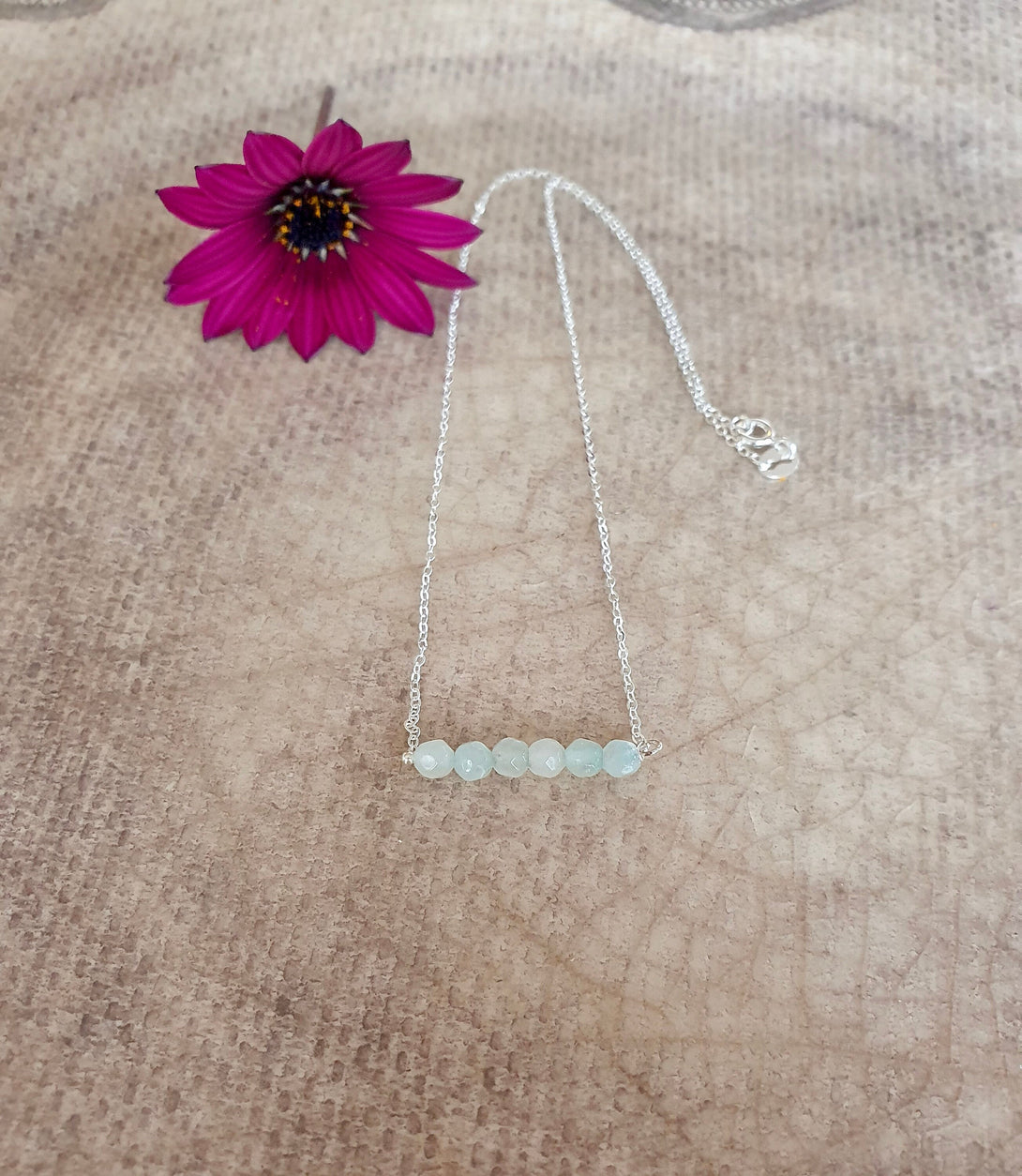 Aquamarine Choker Necklace In Sterling Silver, March Birthstone Jewellery