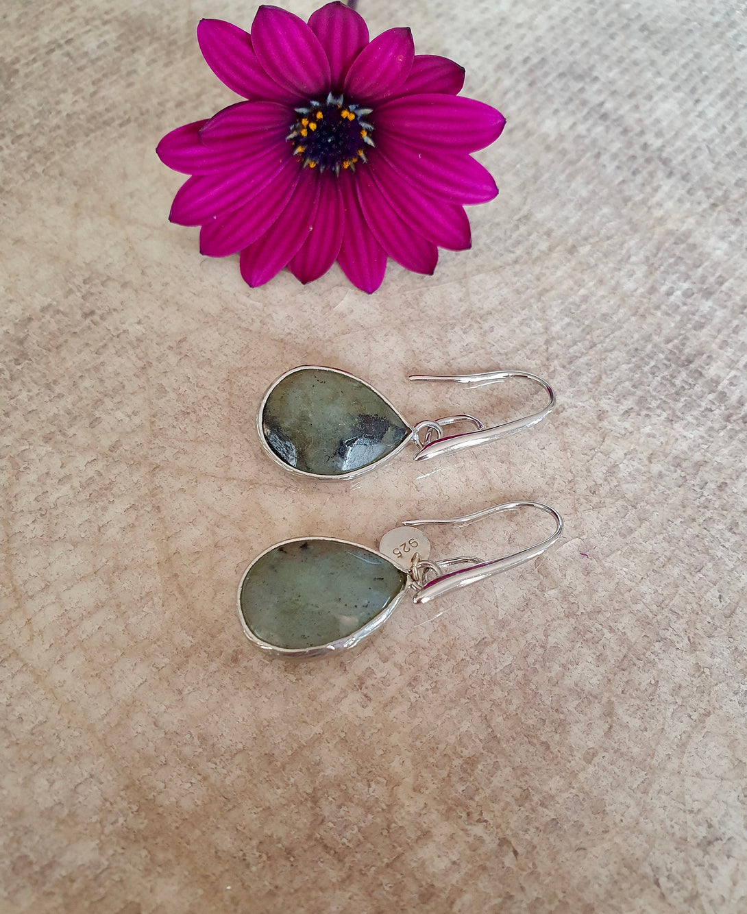 Labradorite Drop Earrings, Birthstone Jewellery