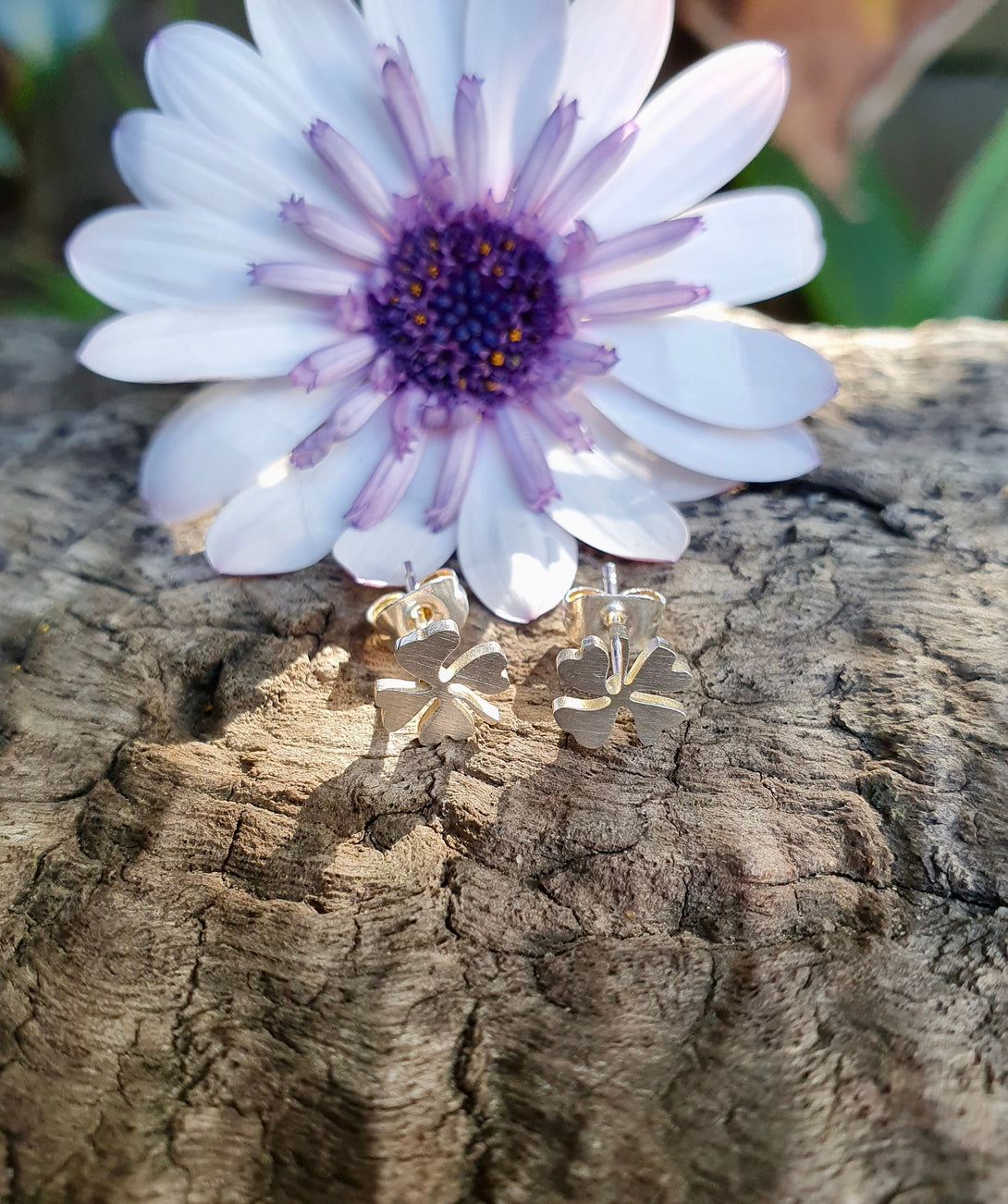 Lucky Four Leaf Clover Stud Earrings