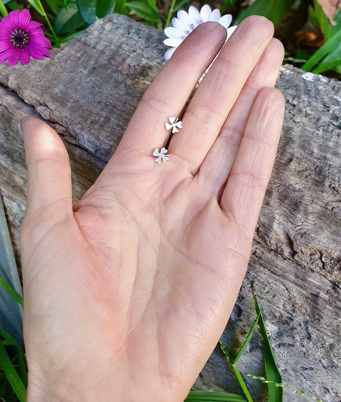 Lucky Four Leaf Clover Stud Earrings