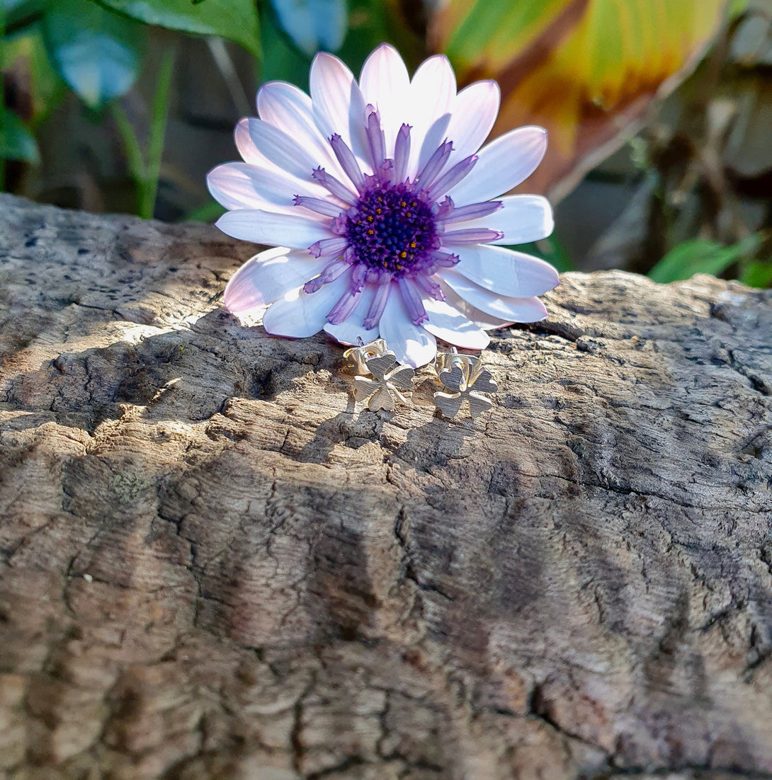 Lucky Four Leaf Clover Stud Earrings