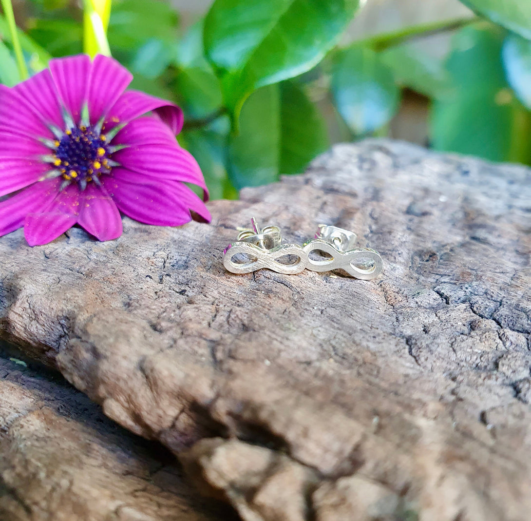 Silver Infinity Stud Earrings