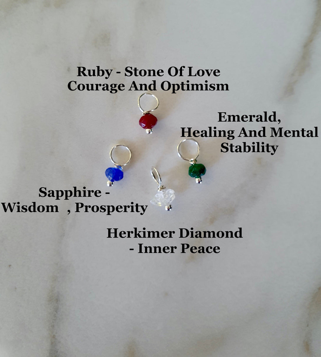 Sterling Silver Gemstone Charm Pendants In Silver And Gold, Birthstone Jewellery