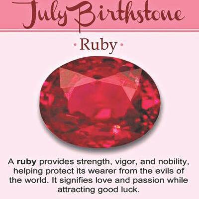 Ruby Necklace, Symbolic Lotus And Birthstone Jewellery