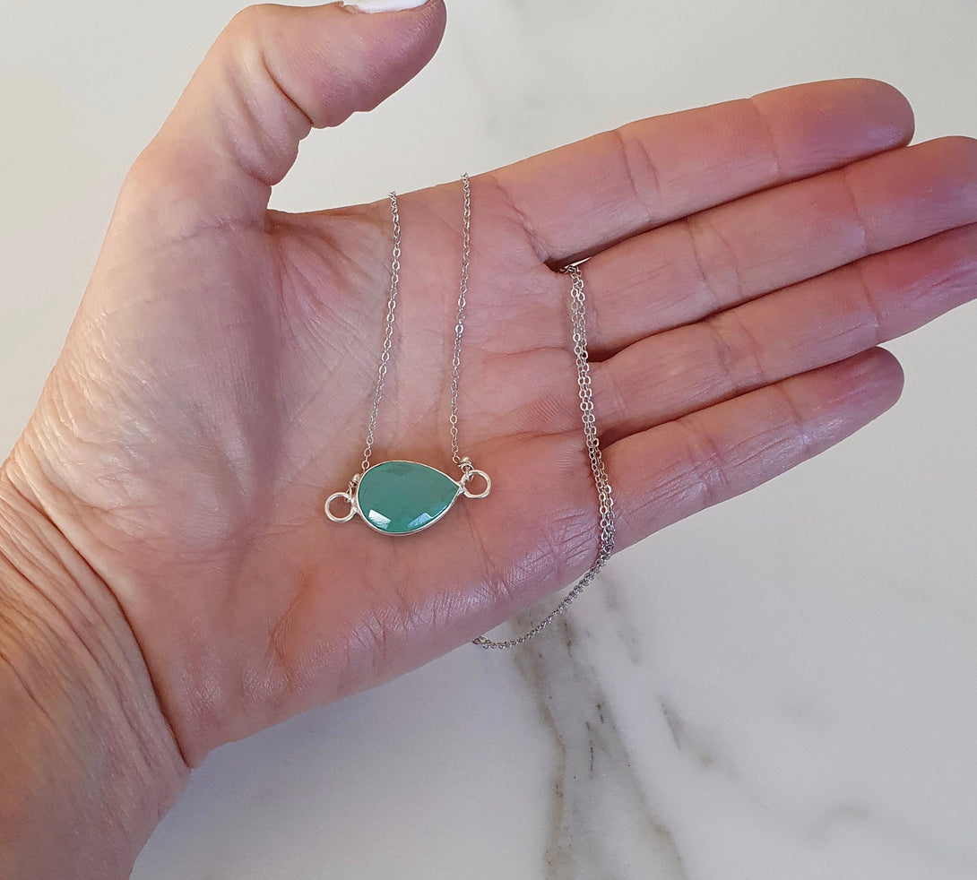 Sterling Silver Aquamarine Pendant Necklace, March Birthstone Jewellery