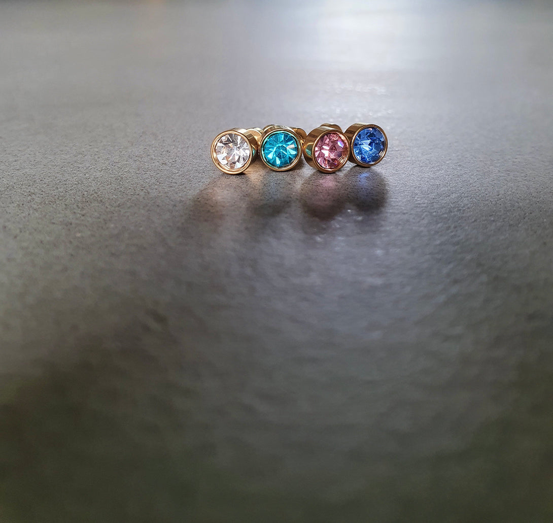 6MM Titanium Studs In Multiple Colours, Hypoallergenic