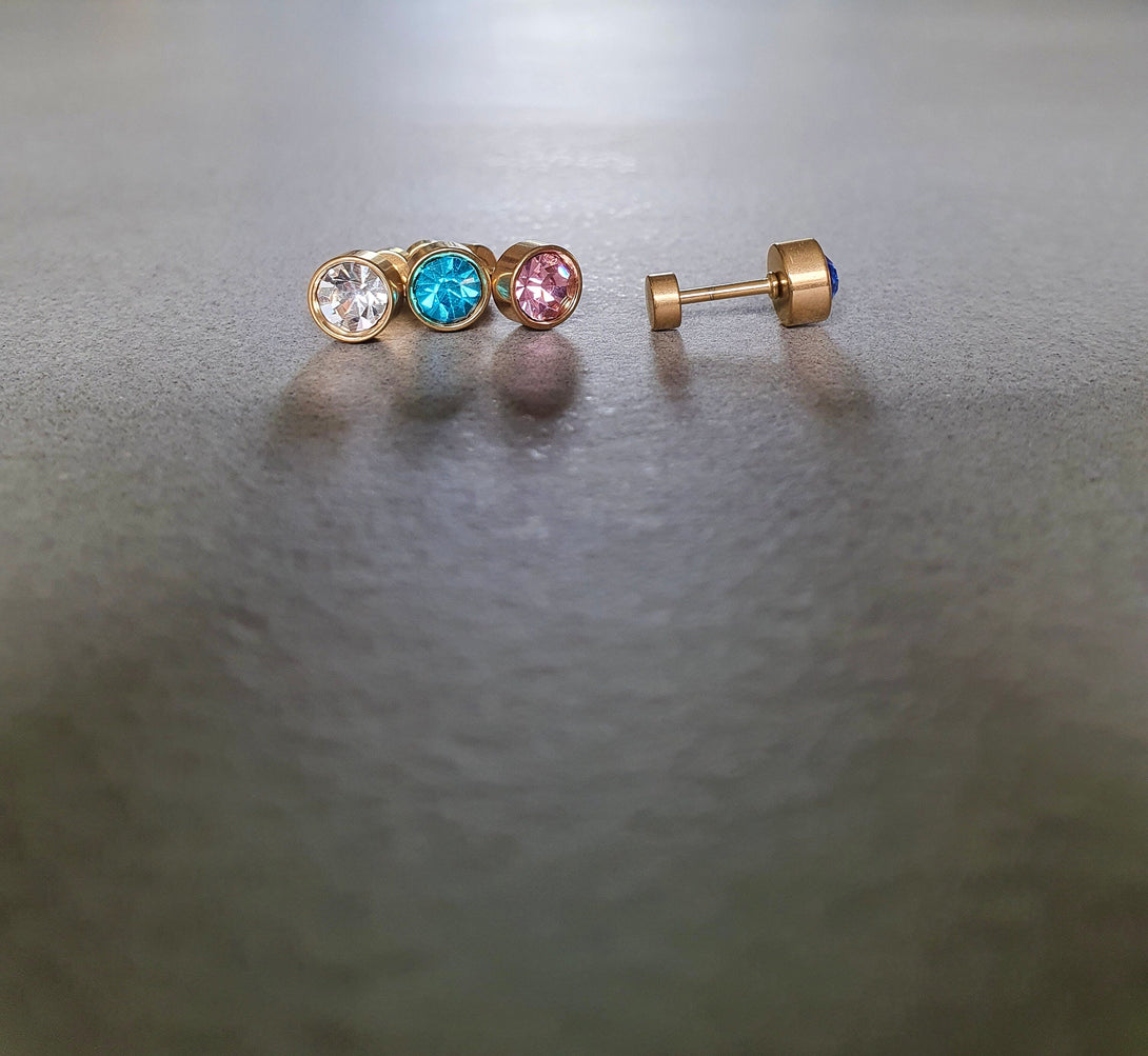 6MM Titanium Studs In Multiple Colours, Hypoallergenic