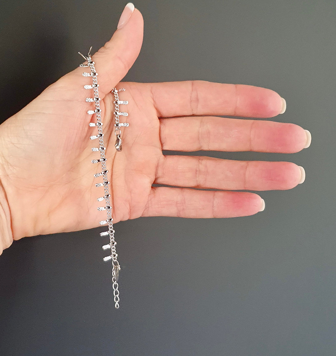 Silver Lace Chain Necklace, Tribal Layer Jewellery