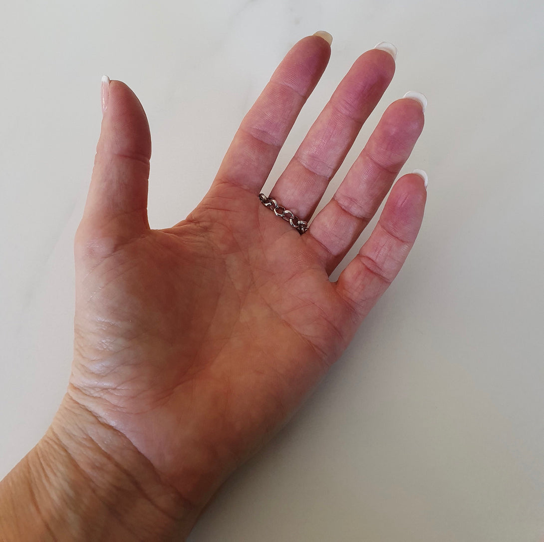 Chunky Big Silver Chain Link Ring, Unisex Jewellery