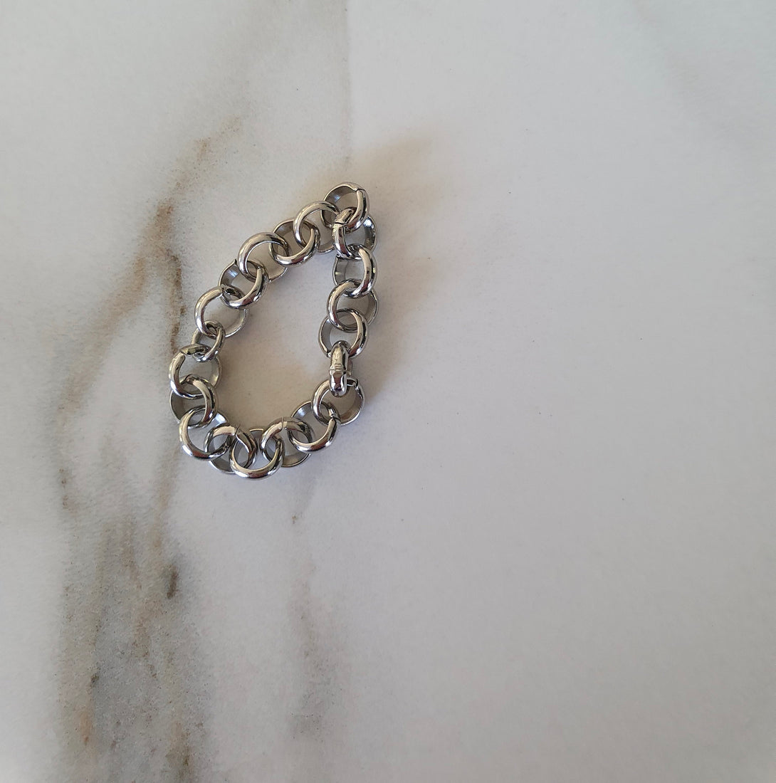 Chunky Big Silver Chain Link Ring, Unisex Jewellery