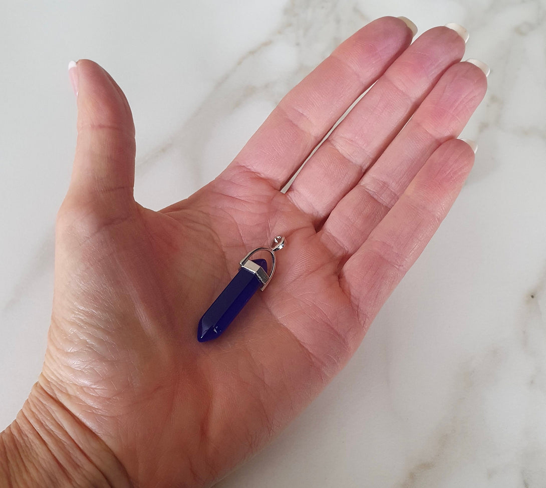 Crystal Bullet Point, Natural Stone Pendulum Healing Pendant