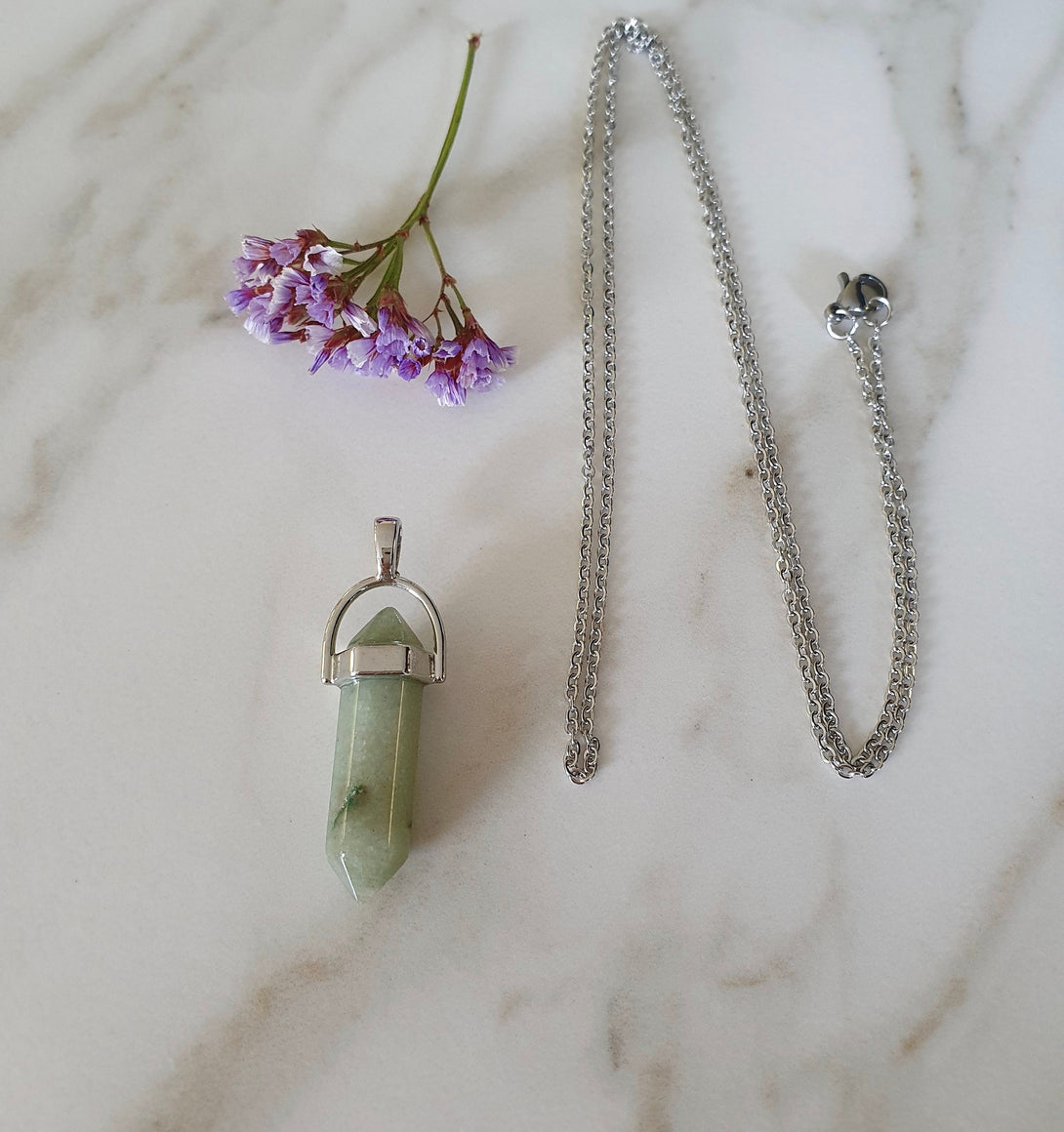 Crystal Bullet Point, Natural Stone Pendulum Healing Pendant