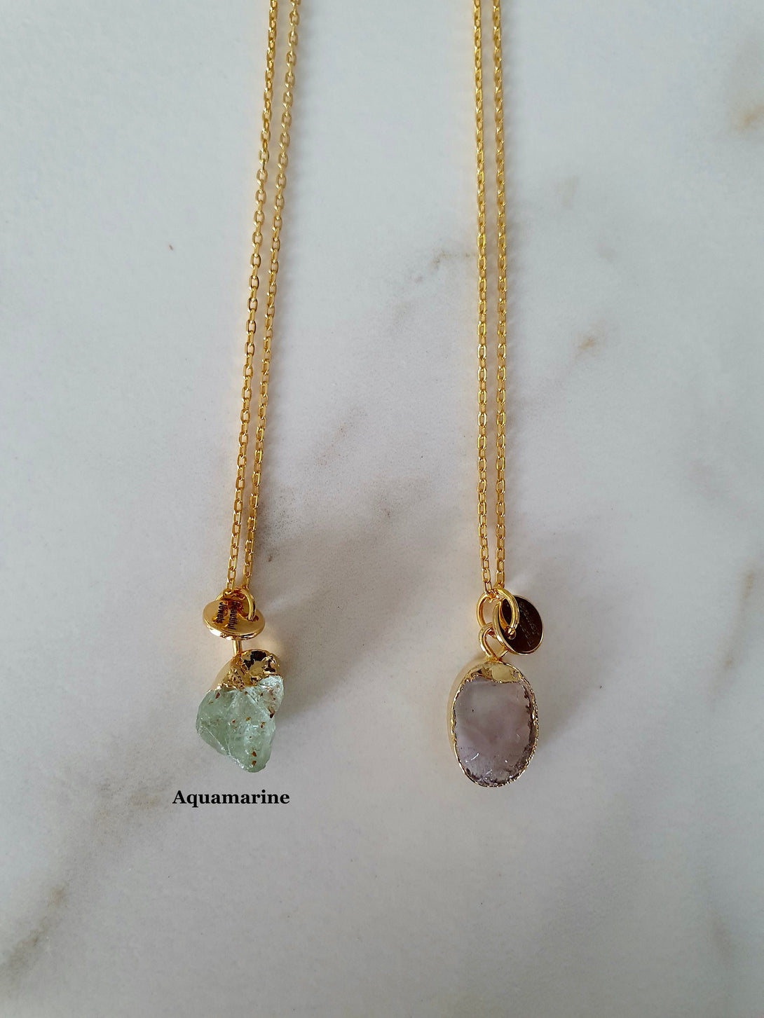 Raw Stone Pendant Necklace In 18K Gold Plated Sterling Silver