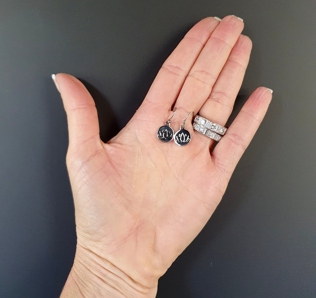 Inspirational Silver Lotus Flower Earrings