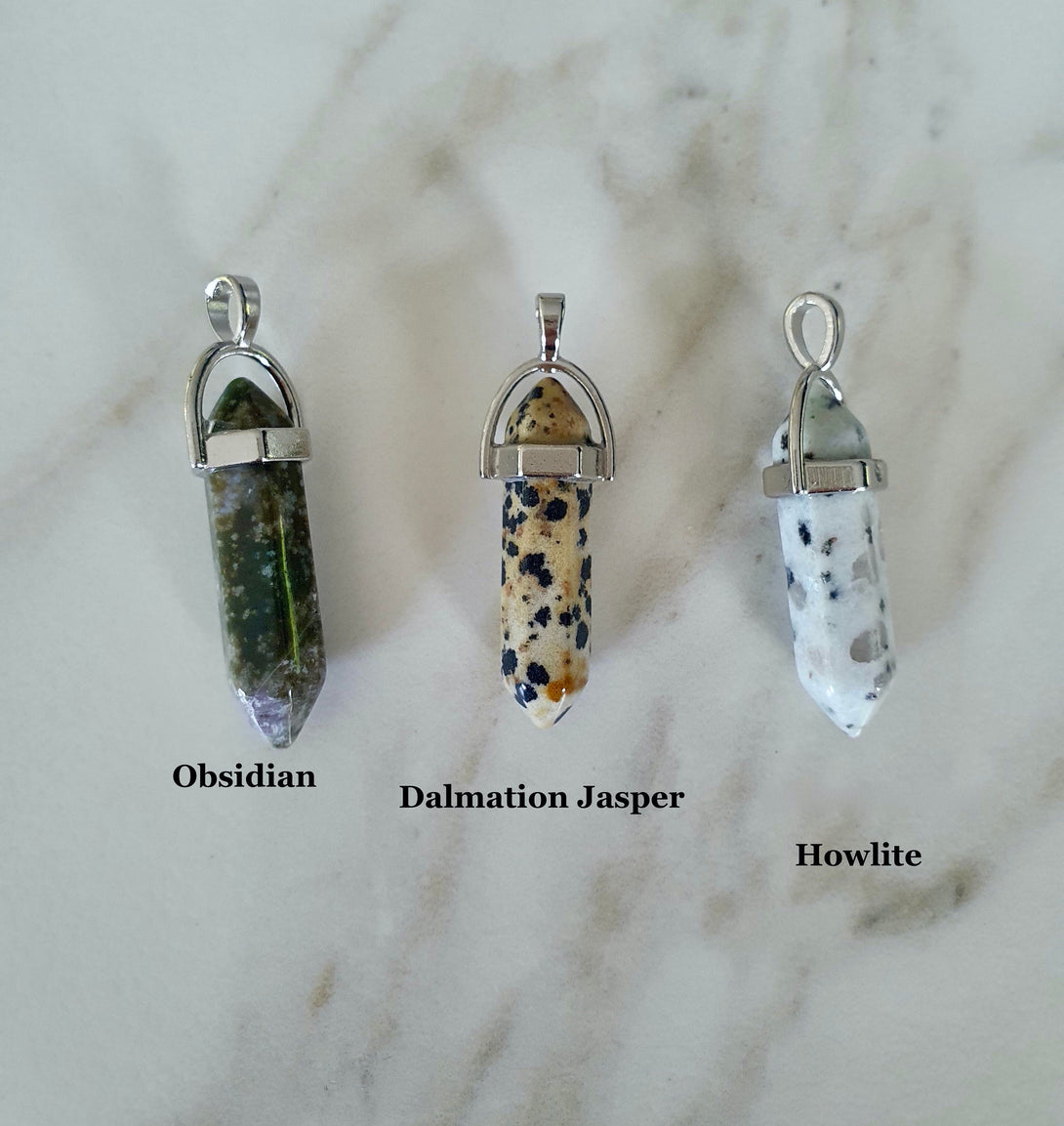 Crystal Bullet Point, Natural Stone Pendulum Healing Pendant