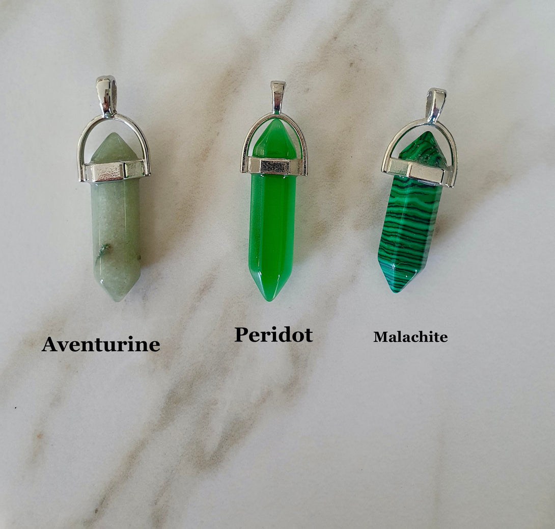 Crystal Bullet Point, Natural Stone Pendulum Healing Pendant