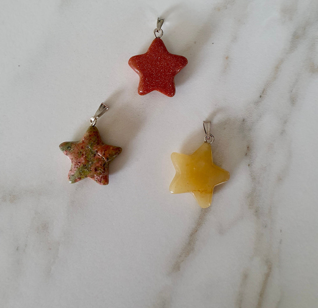 Gemstone Star Pendants, Birthstone Jewellery