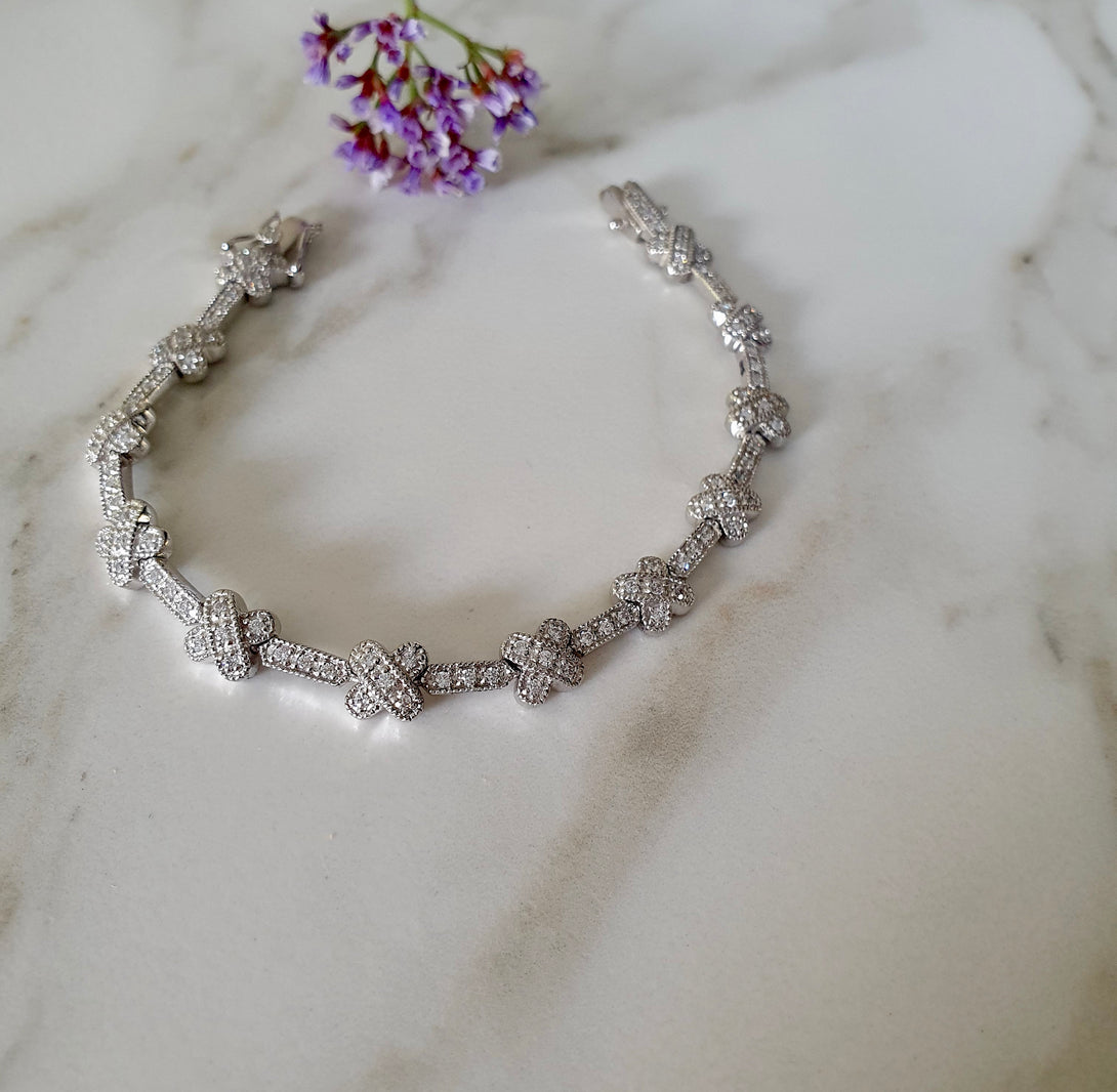 Sterling Silver X Eternity, Tennis Bracelet