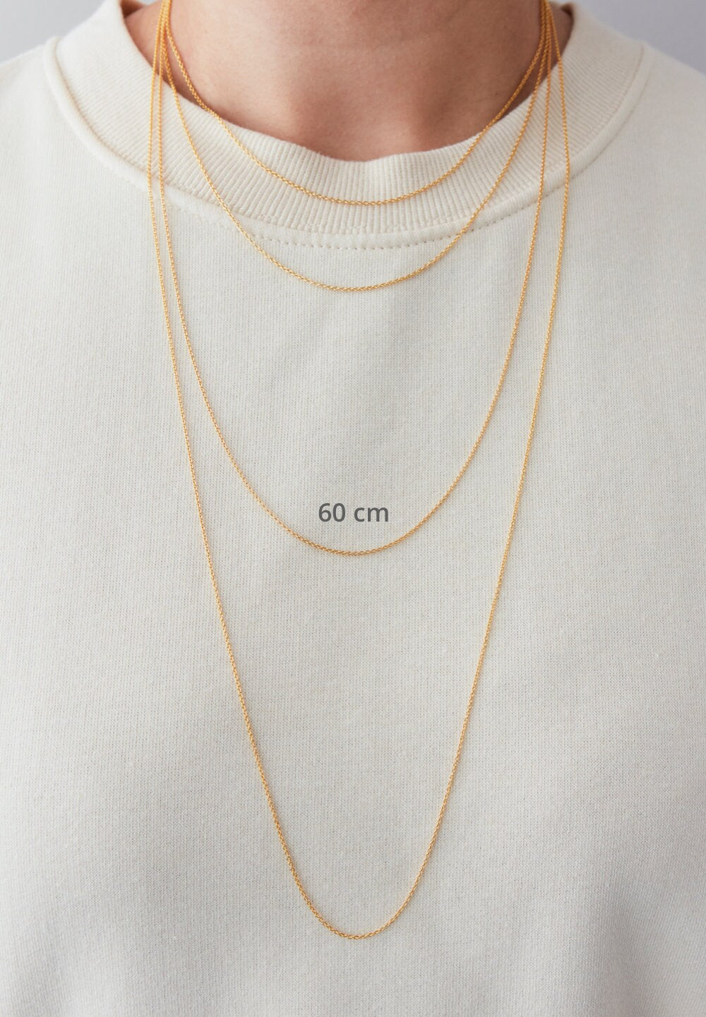 Sparkly 60CM Pendant Chain In Silver Or Gold Stainless Steel