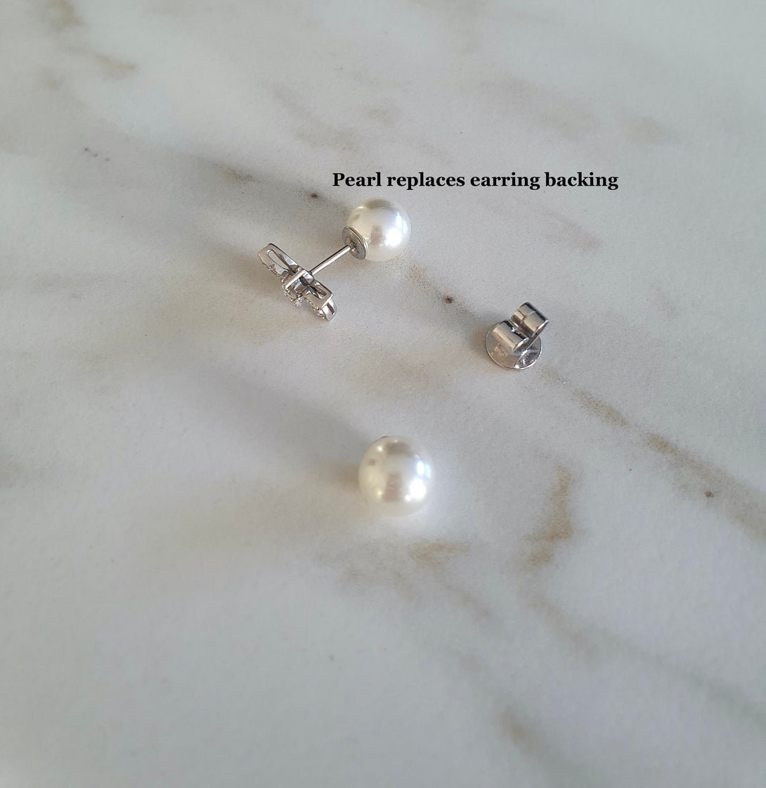 Pearl Backings For Earrings, Replacement Ear Backings, Earring Enhancer, Double Back Earrings