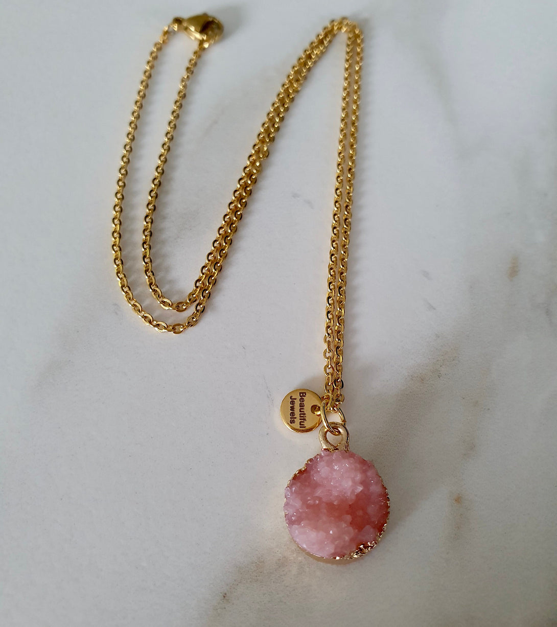 Druzy Necklaces in 18K Gold Plated Sterling Silver