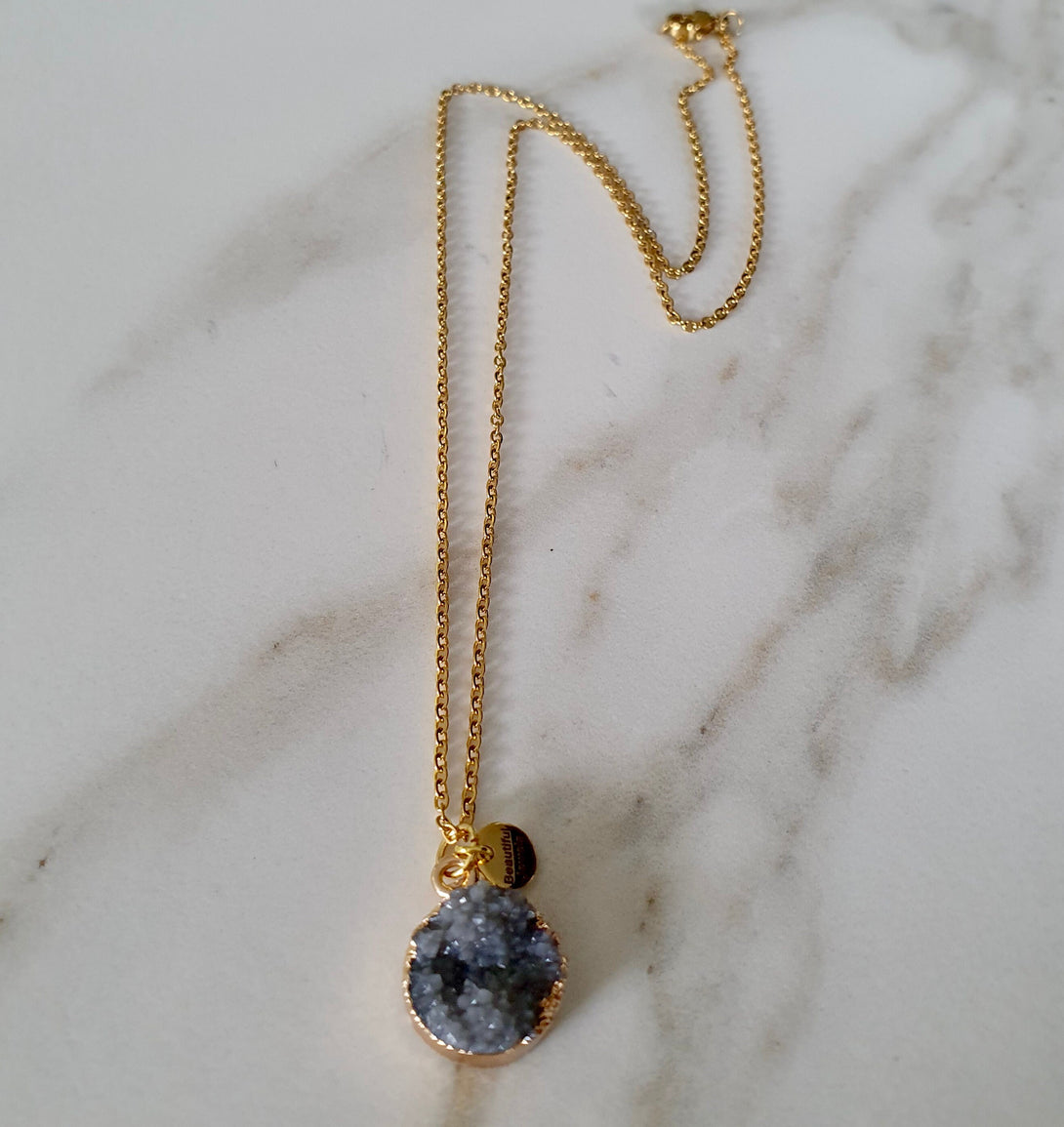 Druzy Necklaces in 18K Gold Plated Sterling Silver