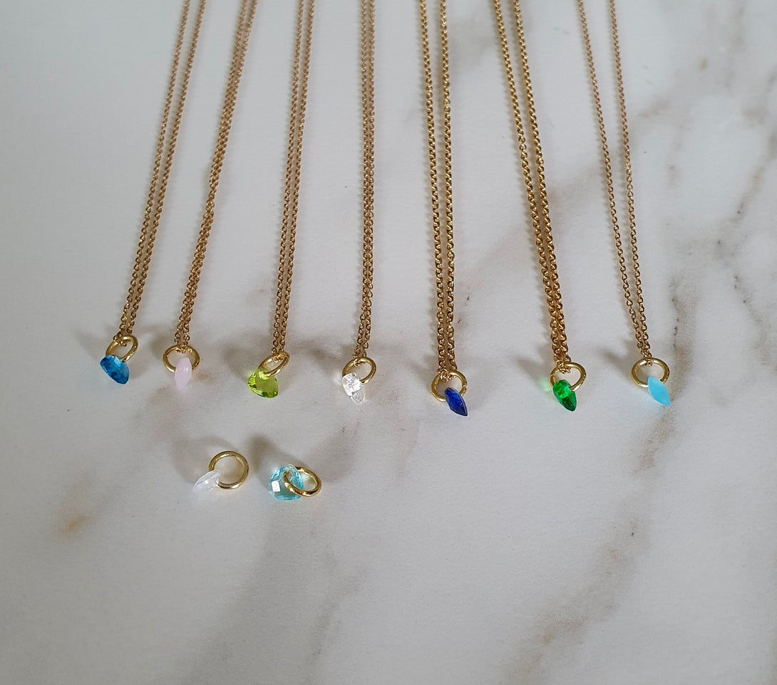 Dainty, Gemstone Pendant Chains, Birthstone Jewellery