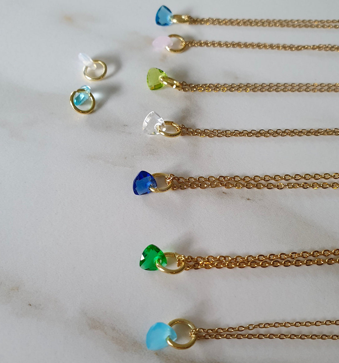 Dainty, Gemstone Pendant Chains, Birthstone Jewellery