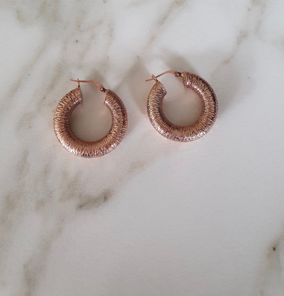 Statement Hoops In Sterling Silver, Thick, Chunky, Light Weight Hollow And Textured Creole Earrings