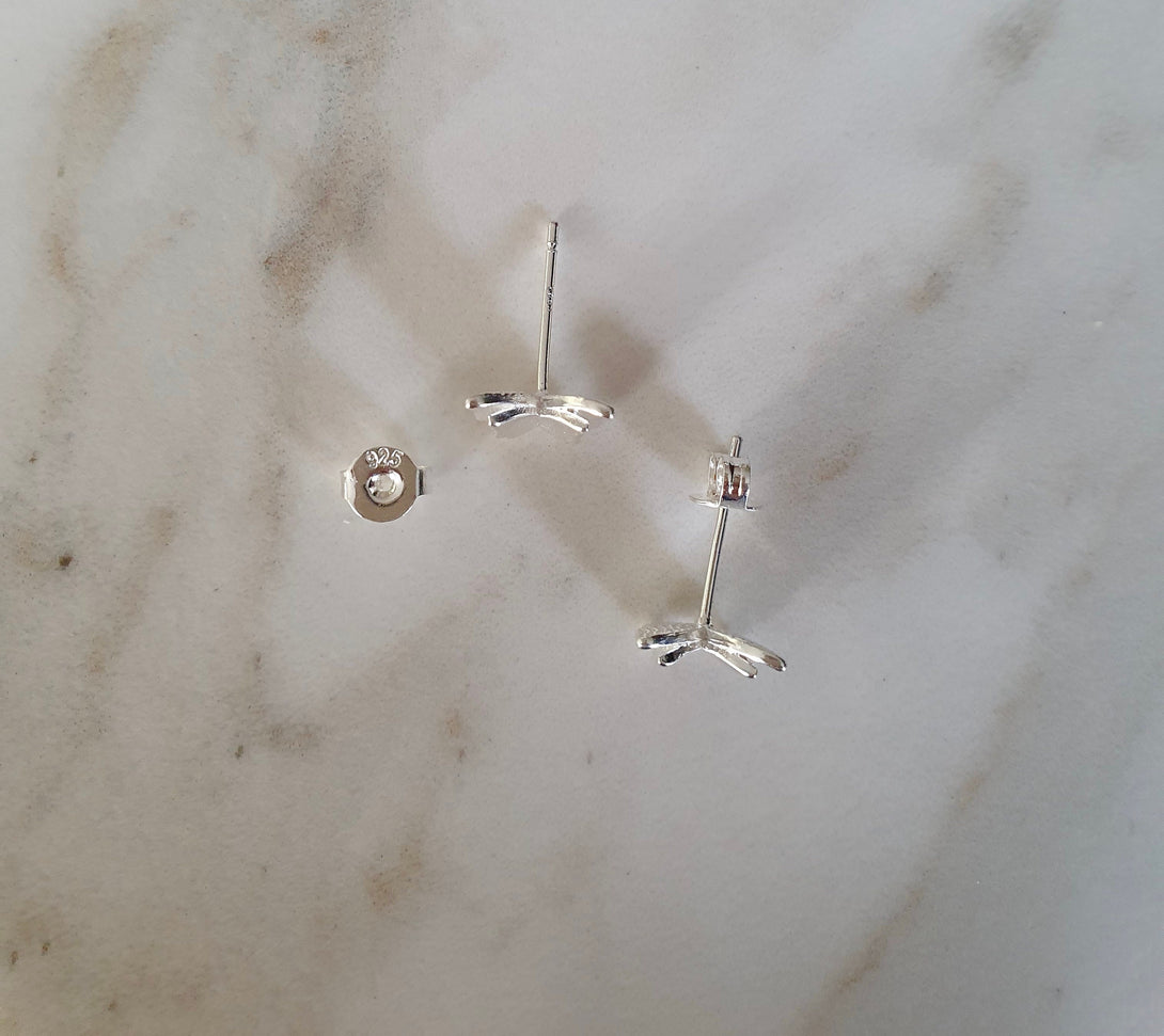 Dainty Sterling Silver Butterfly Stud Earrings