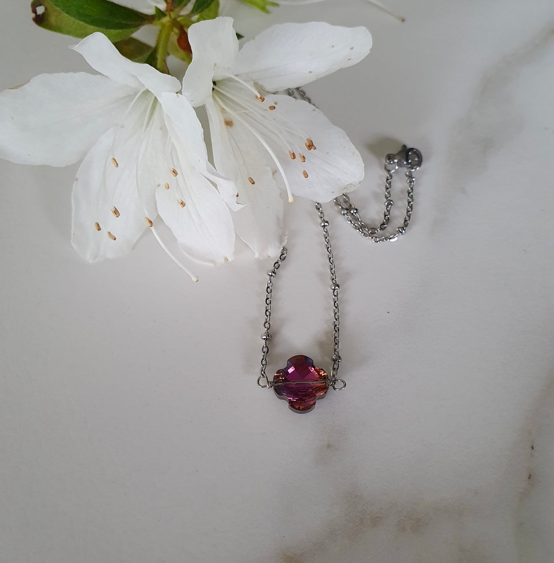 Austrian Crystal Clover Necklace, Inspirational, Lucky Jewellery