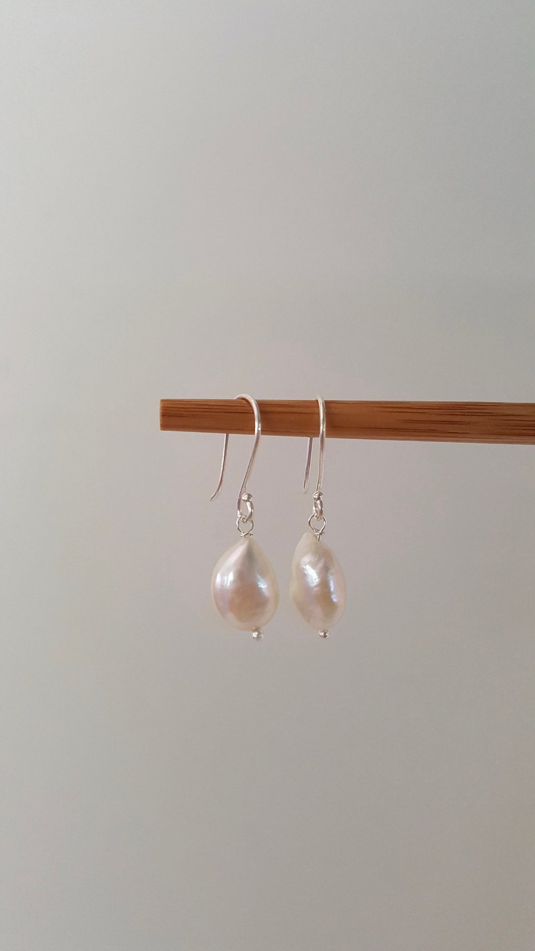 Sterling Silver Baroque Pearl Earrings, June Birthstone Jewellery