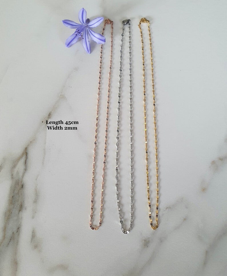 Delicate And Dainty Sparkle Chain, In Gold, Silver And Rose Gold, Hypoallergenic