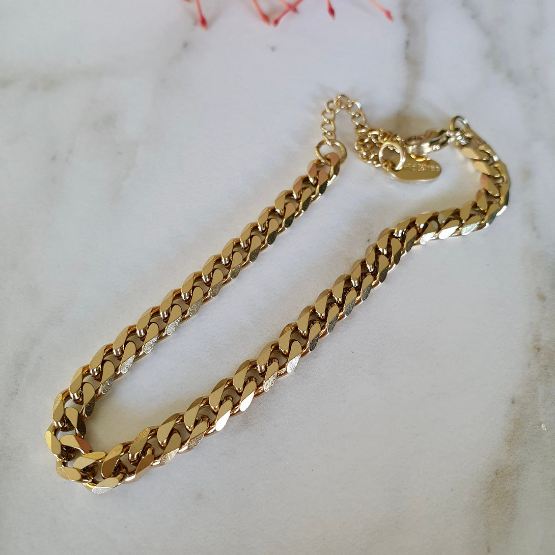 Unisex, Chunky, Gold Chain Link Bracelet