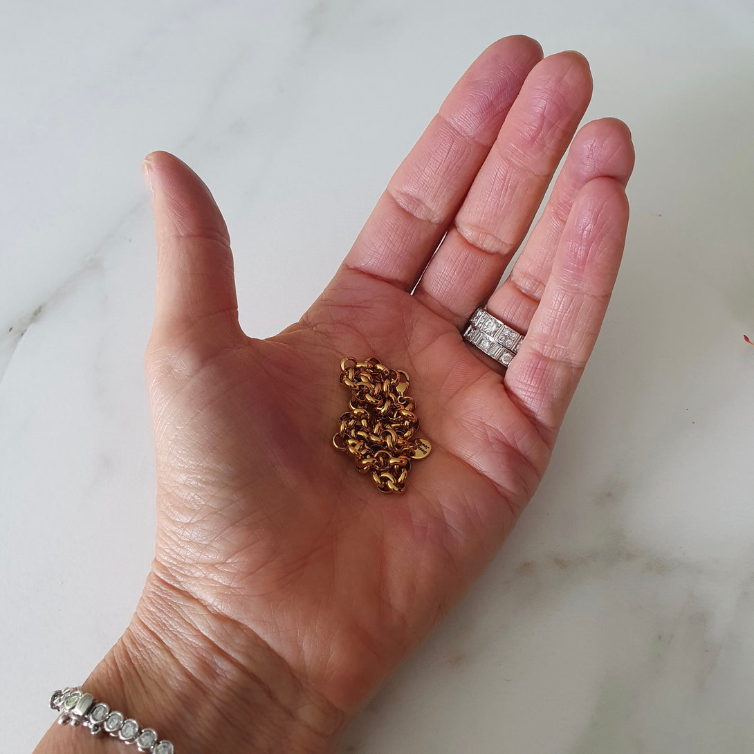 Gold Chunky Rolo Link Chain Bracelet, Unisex Jewellery