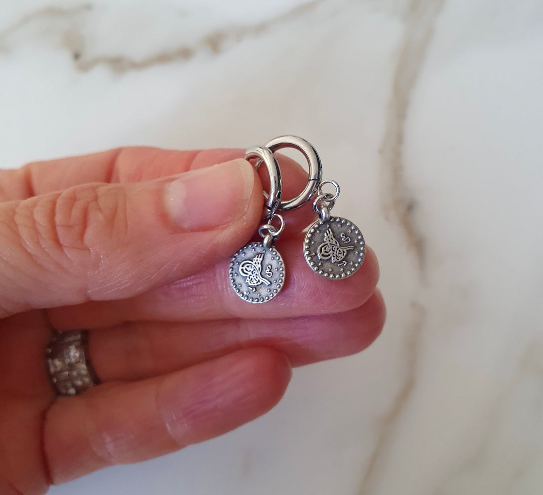 Titanium Ottoman Empire Coin Earrings