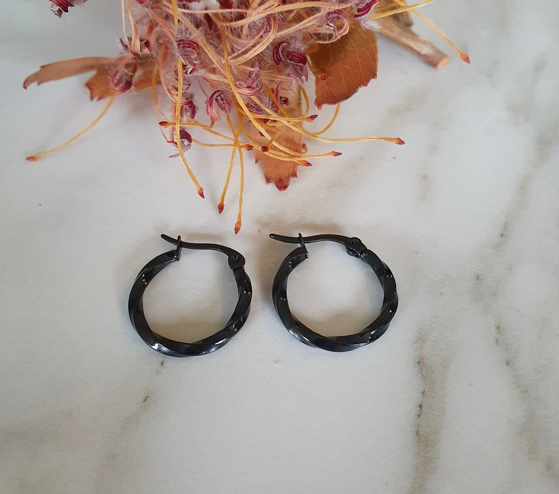 Titanium Twist Creole Hoop Earrings, Hypoallergenic, Light Weight Jewellery