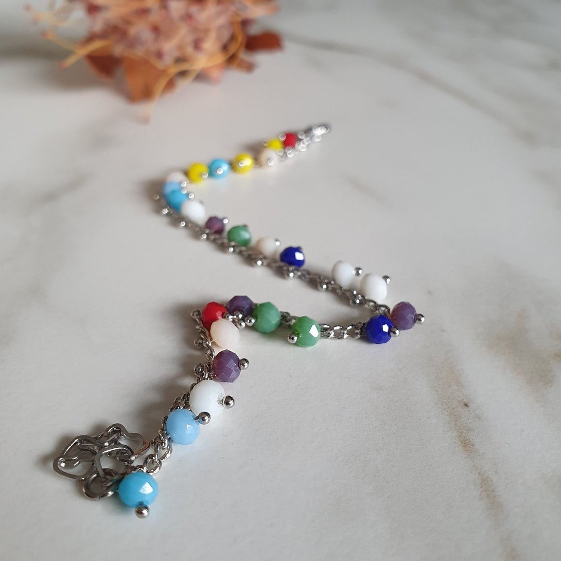 Coloured Crystal Adjustable Bead Bracelet, Pride Jewellery